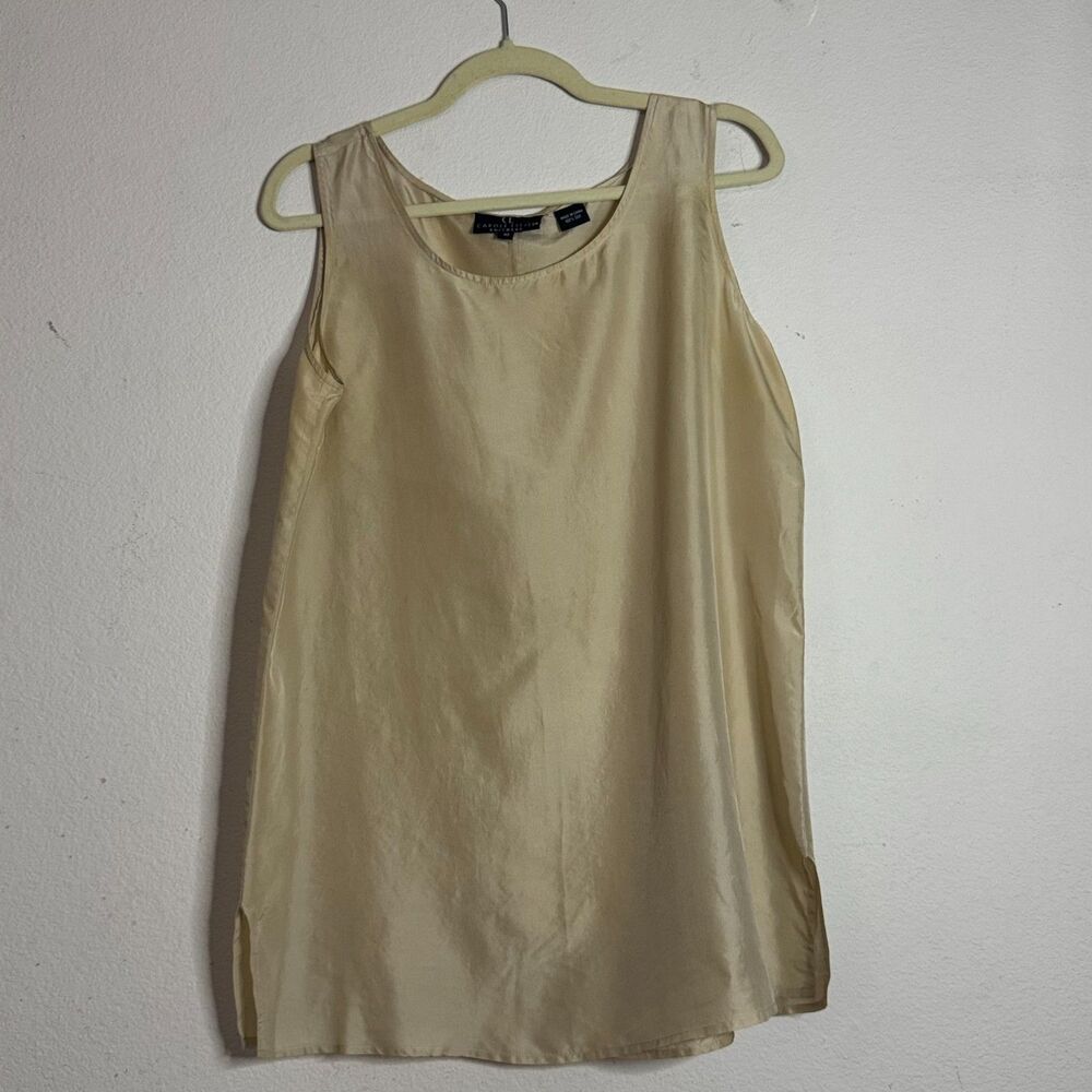 Carole Little Classic 100% Silk beige 10 neutral Minimalist casual Vintage